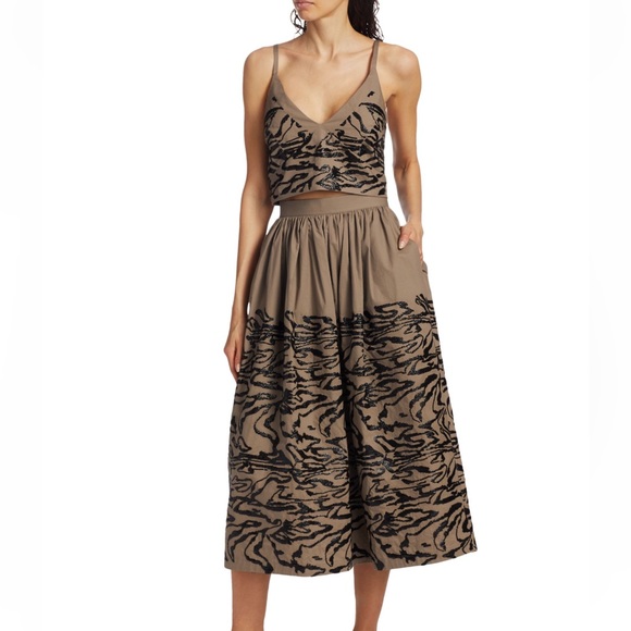NWT Rachel Comey Sage Sequin Tiger Print Midi Skirt - Picture 2 of 10